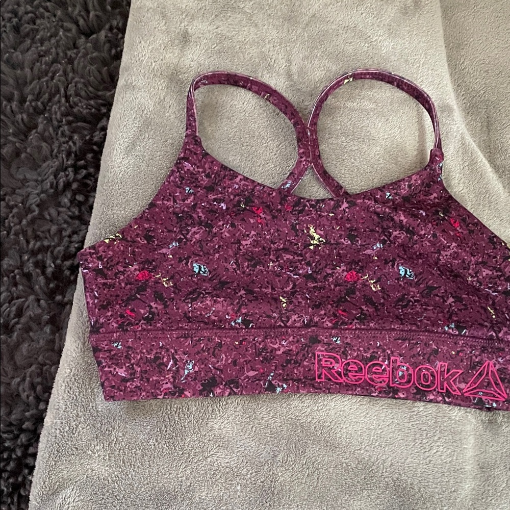 Girls Reebok Maroon Speckled Sports Bra